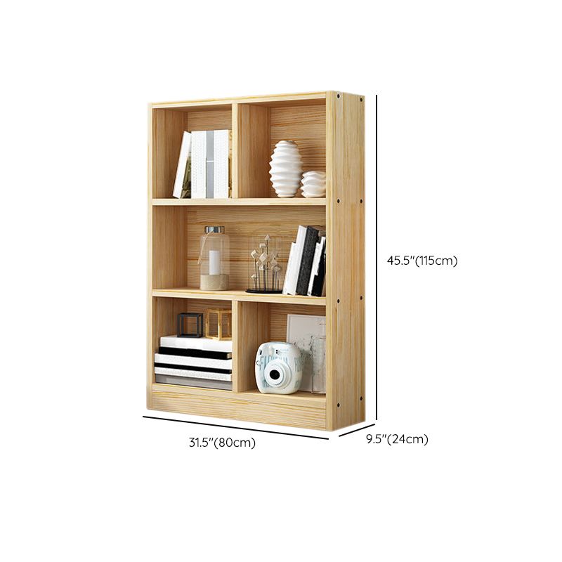 Contemporary Wood Bookcase Standard Bookshelf for Home Office 9.4" Wide
