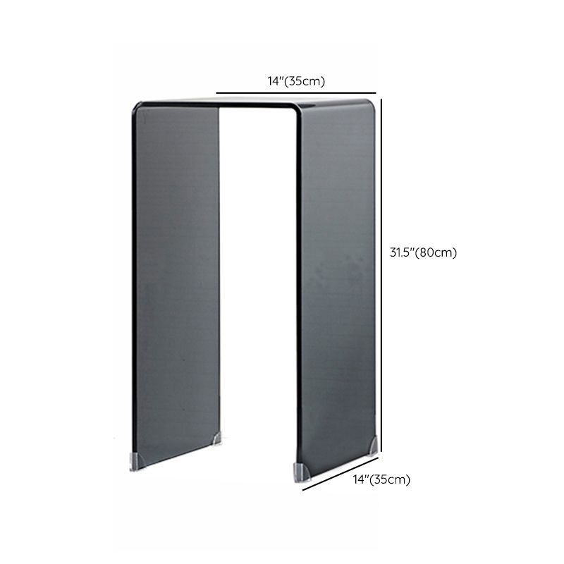 Modern Glass Sled Side End Table Minimalist Square Corner Table