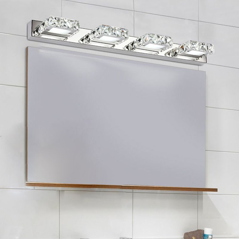 Modern Crystal Makeup Mirror Light Stainless Steel LED Mirror Lamp Fixture for Bathroom