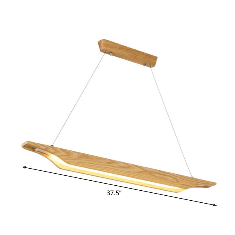 Lineare hölzerne Anhänger Beleuchtung moderne LED Beige Hanging Deckenlampenlampe in weiß/warmem/natürlichem Licht