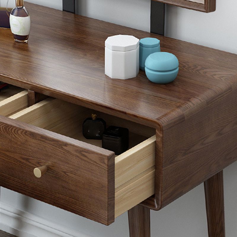 3-Drawer Vanity Makeup Table Set Traditional Mirrored Ash Vanity