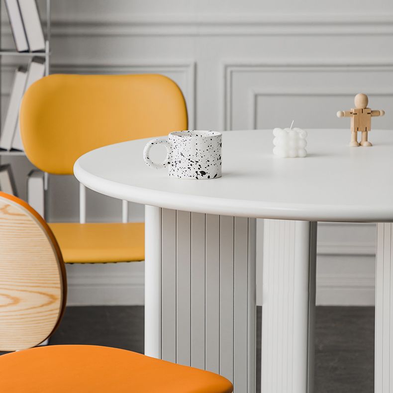 Rectangle Dining Table Engineer Wood Table in Yellow and White