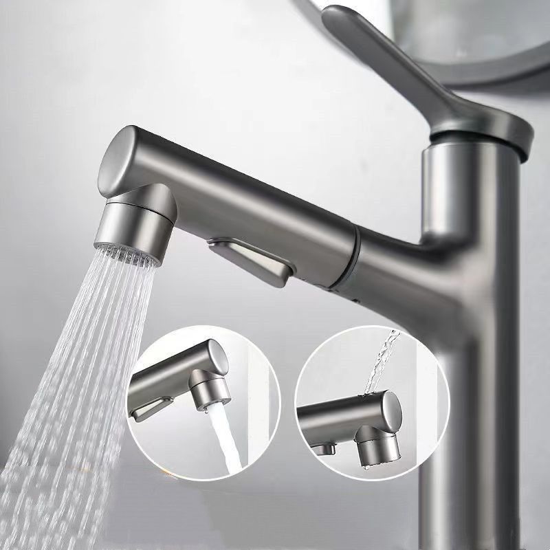 Vessel Sink Faucet Contemporary Pull-out Faucet with Swivel Spout