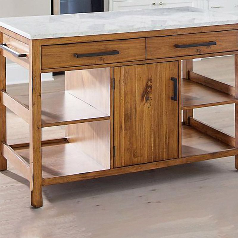 Modern Kitchen Island Table with Storage Cabinet Home Dining Kitchen Island