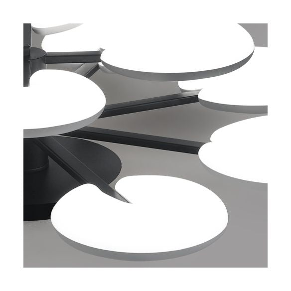 Acrilico Round Semifiling Monte Light Dining Room Lample a LED Contemporary LED in nero