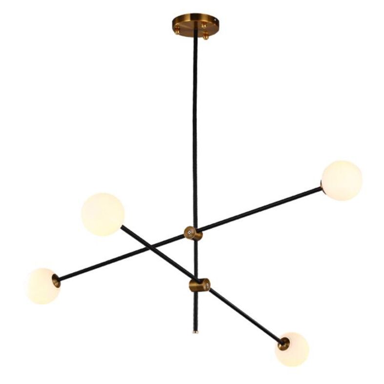 Luce il lampadario in metallo e vetro Fissaggio a sospensione moderno lampadario per salotto