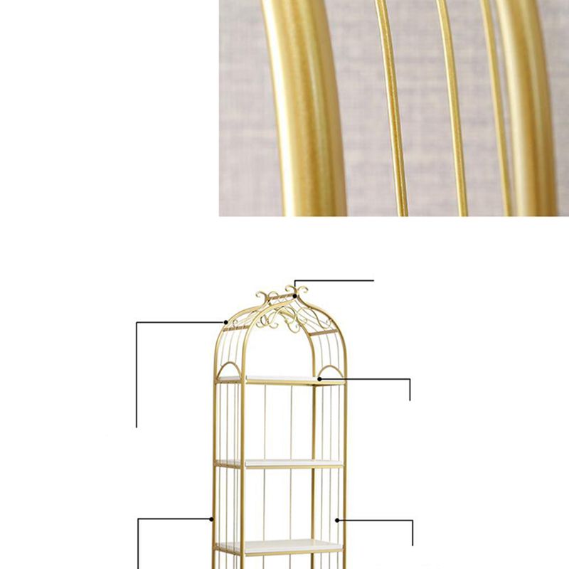 Gold Modern Bookshelf Etagere Metal Open Bookcase for Living Room