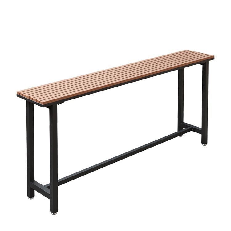 Brown Rectangle Bar Table Contemporary Bar Table with Trestle Base
