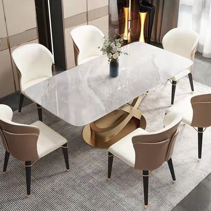 Traditional Luxury Stainless Steel Table Rectangle Dining Table for Home