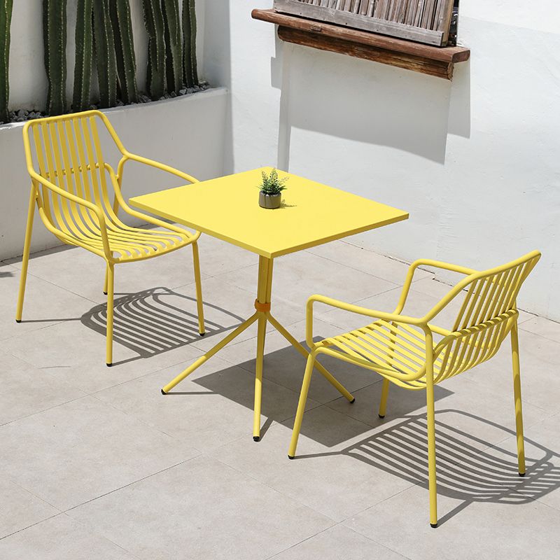Contemporary Aluminum Dining Armchair Stacking Chairs 32.28" High