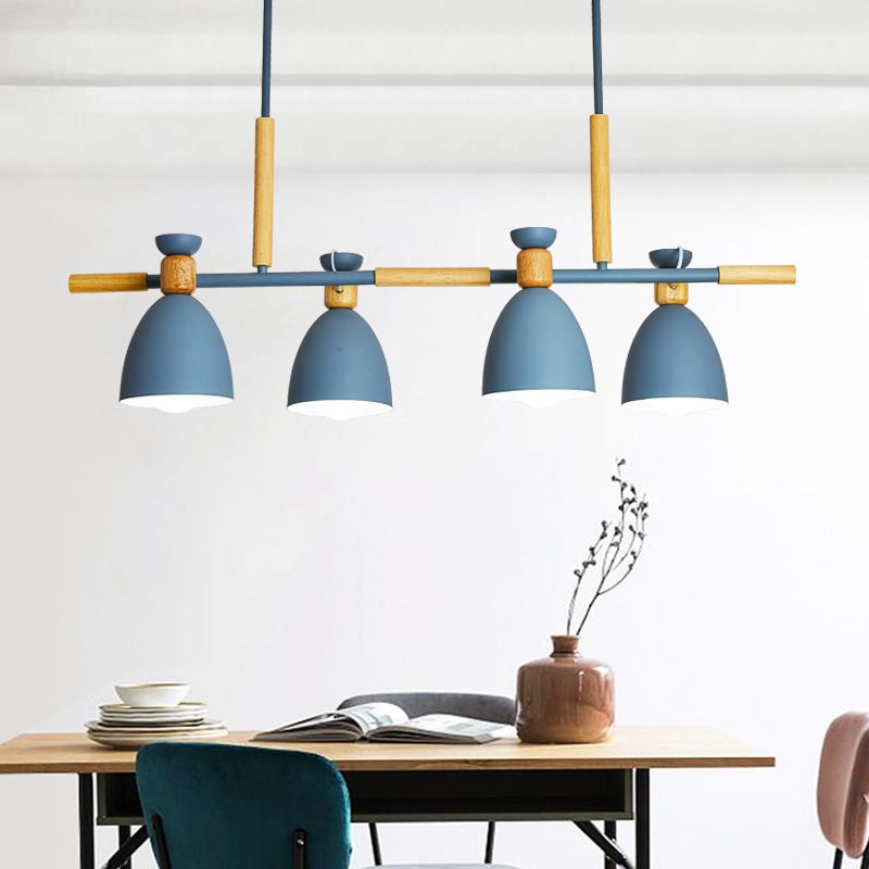 Contemporary Island Light Macaroon Metal Pendant Lighting Fixture for Dining Room