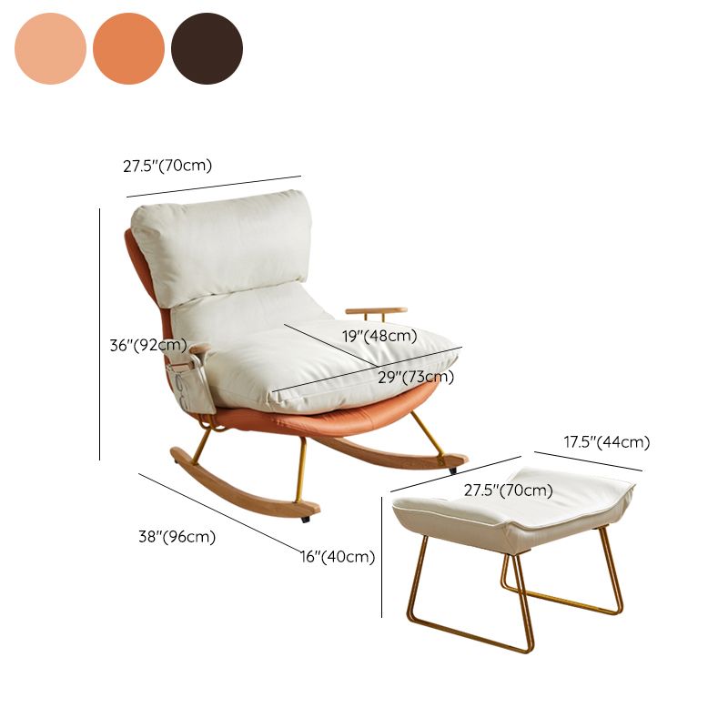 Glam Rocker Chair Antique Finish Rocking Chair with Seat Cushion