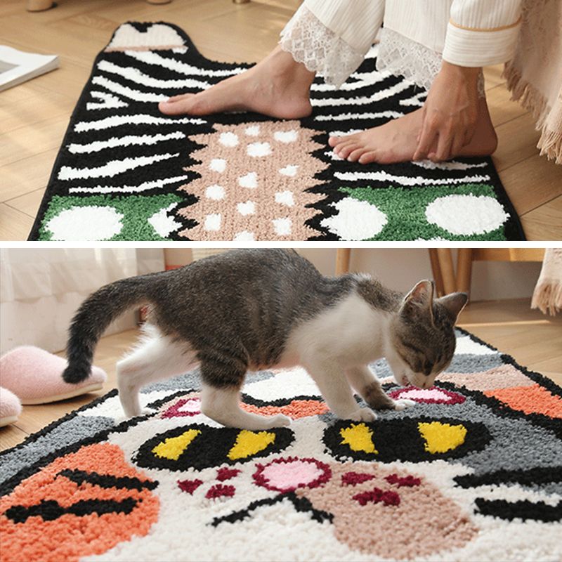 Novelty Multicolor Trendy Area Carpet Polyester Animals Print Indoor Rug Anti-Slip Backing Carpet for Living Room