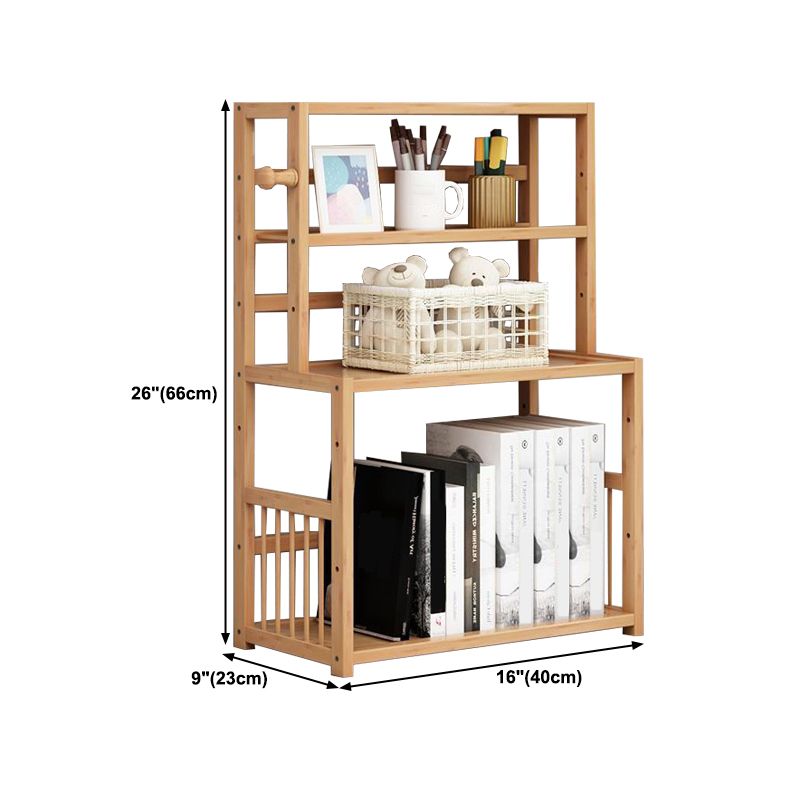 Bamboo Shelf Bookcase Natural Open Back Bookcase for Study Room