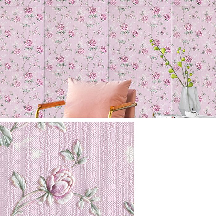 Modern Wall Panel 3D Floral Print Peel and Stick Waterproof Wall Paneling