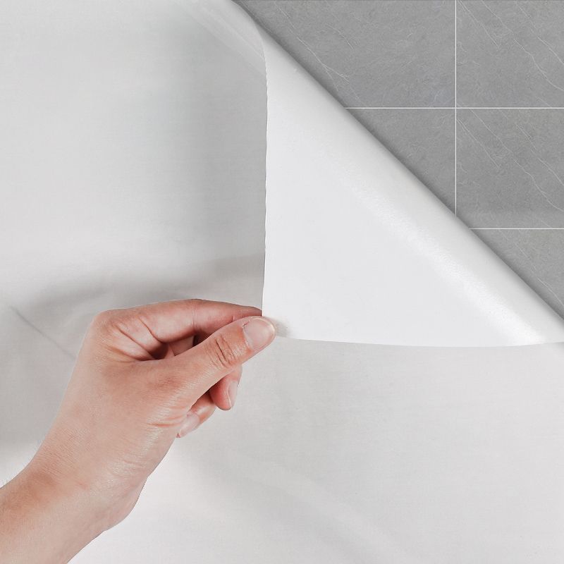 Marbling Scratch Resistant Tile PVC Singular Peel & Stick Tile for Bathroom Backsplash