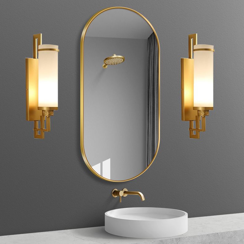 Contemporary Vanity Lights Milky Glass Vanity Wall Light Fixture for Bathroom