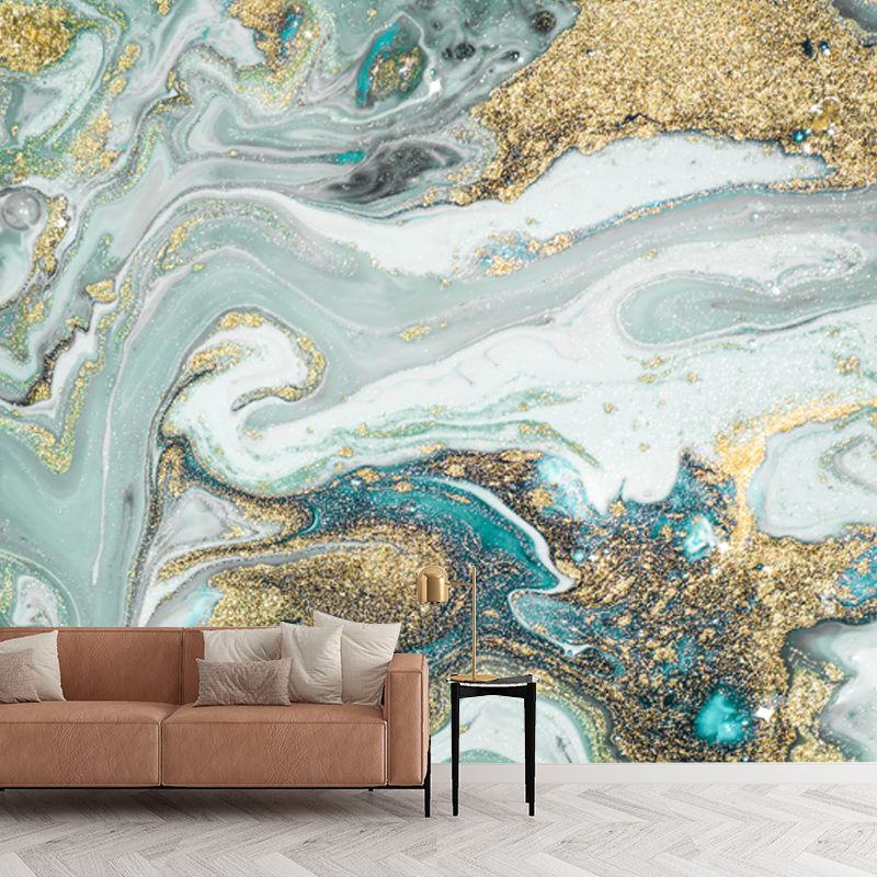 Wave with Sequins Pattern Mural Tropix Waterproof Living Room Wall Decor, Custom Size