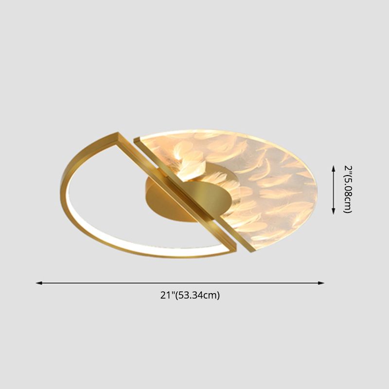 Aluminium Circulaire LED Ceiling Light in Modern Creative Style Acrylic Feather Flush Mount