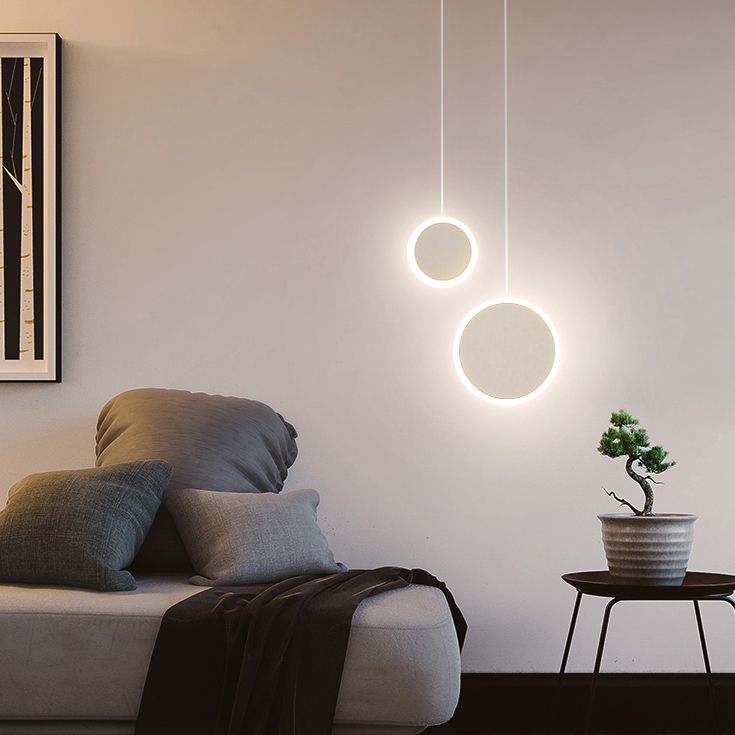 Multi -Lichter runden Schatten Anhänger moderne einfache LED -Stilhänge Deckenleuchte