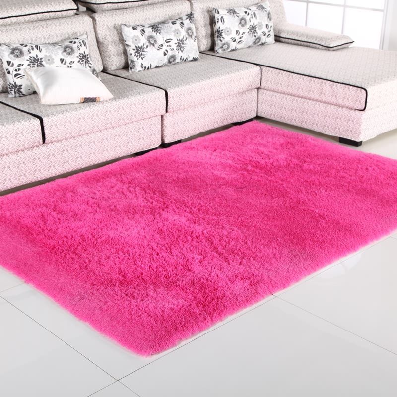Gray Casual Area Carpet Polyester Solid Color Indoor Rug Non-Split Carpet for Living Room