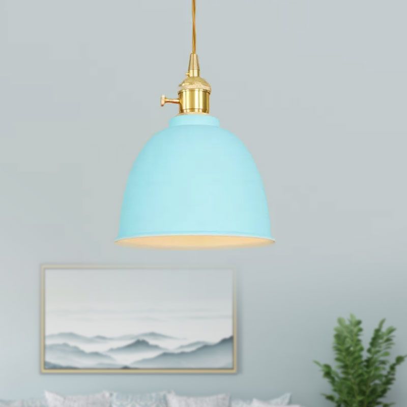 1 licht koepelophangend plafondlicht industriële stijl zwart/grijs/witte metalen hanglamp met verstelbare koord