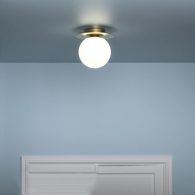 Lámpara de montaje de techo esférico de vidrio lámpara de luz nórdica lámpara de techo