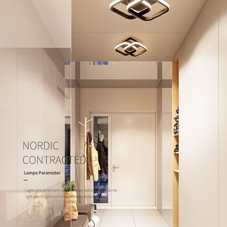 Led Semi Flush Ceiling Lights Contemporary Minimalism Acrylic Ceiling Light Fixtures for Hallway