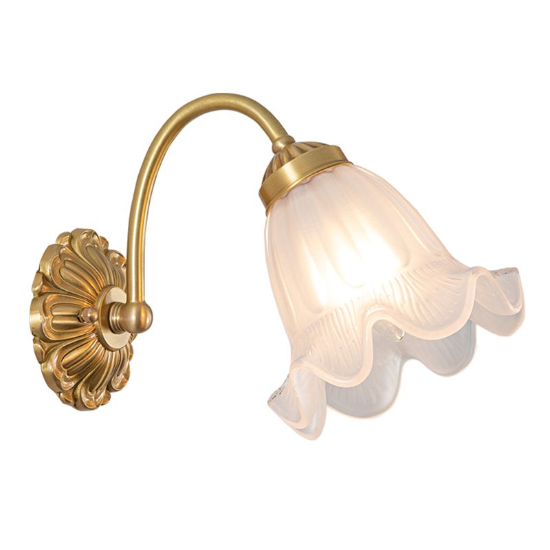 Modern Minimalist Style Gooseneck Wall Mounted Light Fixture 1 Light Wall Sconce Lights with Glass Shade