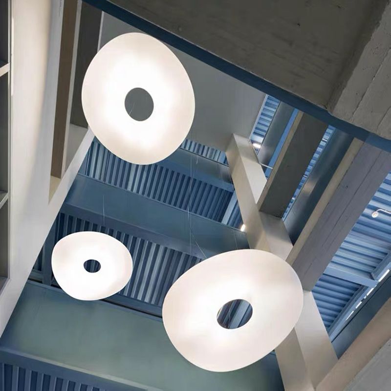 White LED Hanging Lamp Modern Style Plastic Chandelier Pendant Light for Bedroom