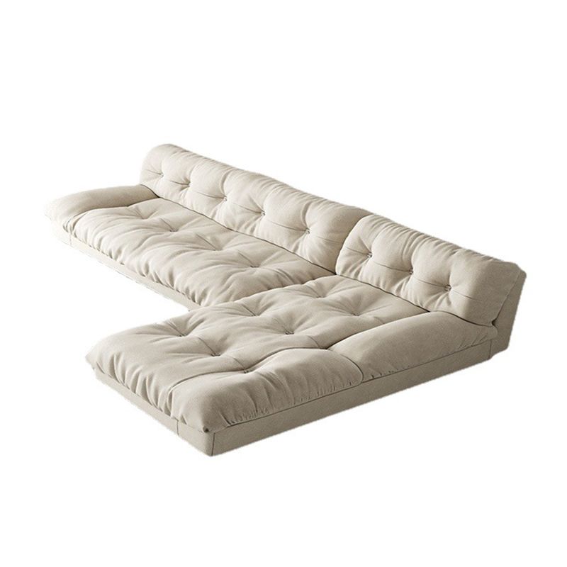 Modern Tufted Back Sofa Sectional Cream Armless Sofa and Chiase