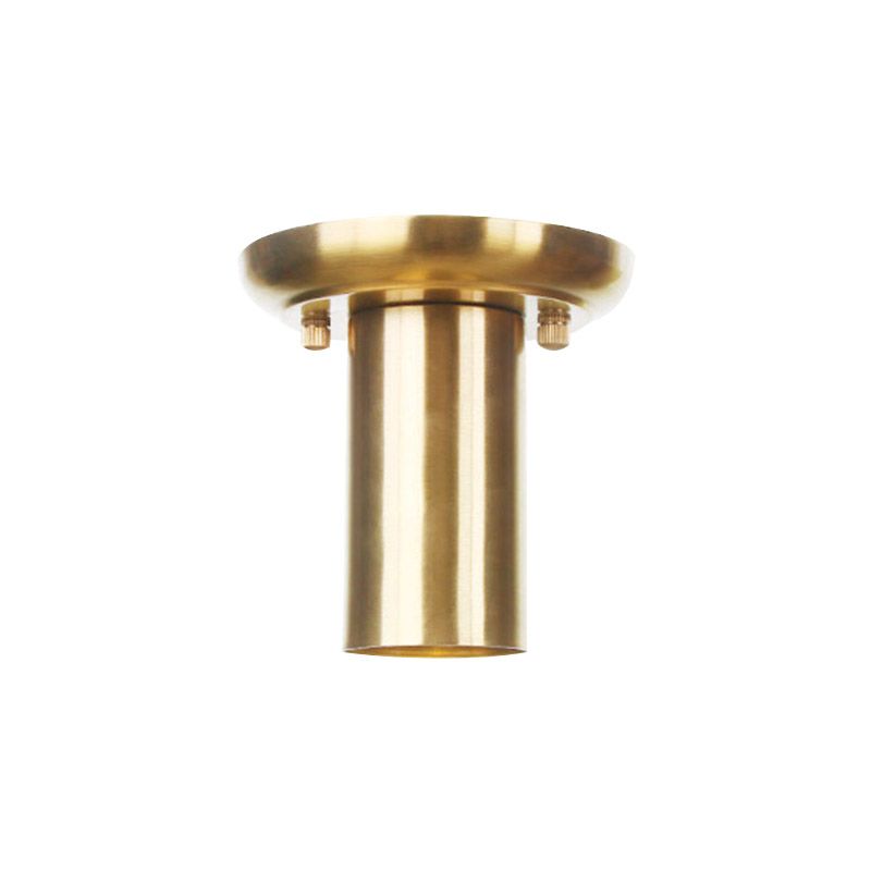Metal Gold Finish Ceiling Flush Mount Tubular 1 Head Industrial Flushmount Lighting for Foyer