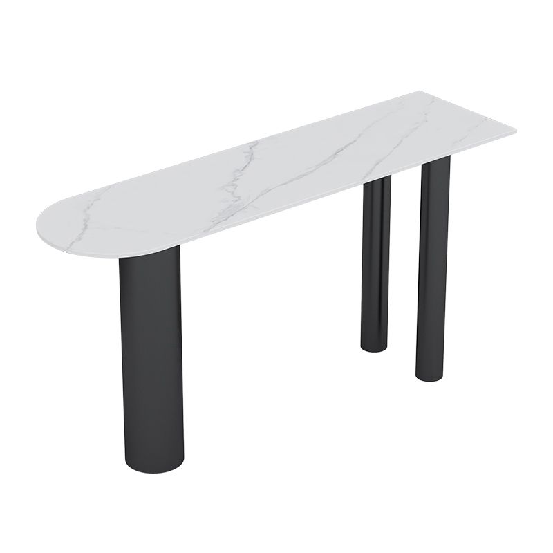 Modern Free Form Bar Table Set 1/3 Pcs Stone Top Bar Table and Upholstered Stools