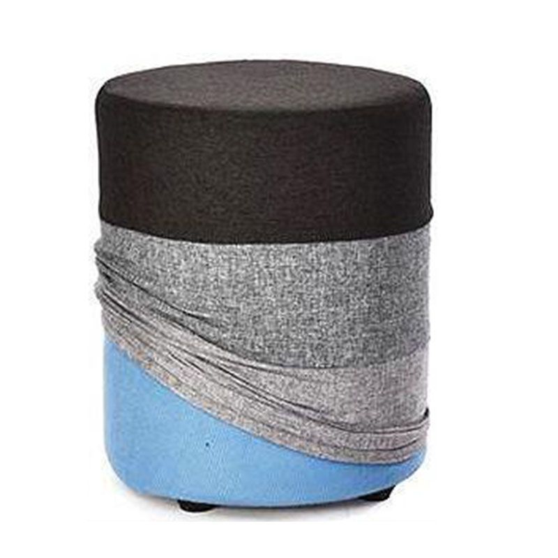 Solid Color Fabric Standard Stool Modern Style Simple Household Footstool