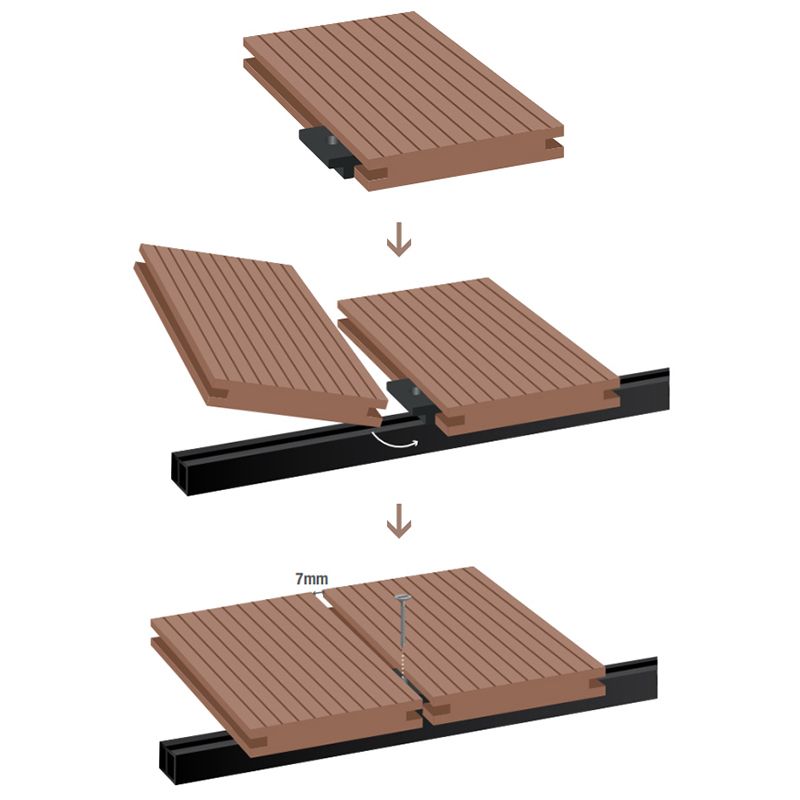 Embossed Patio Flooring Tiles Composite Nailed Flooring Tiles