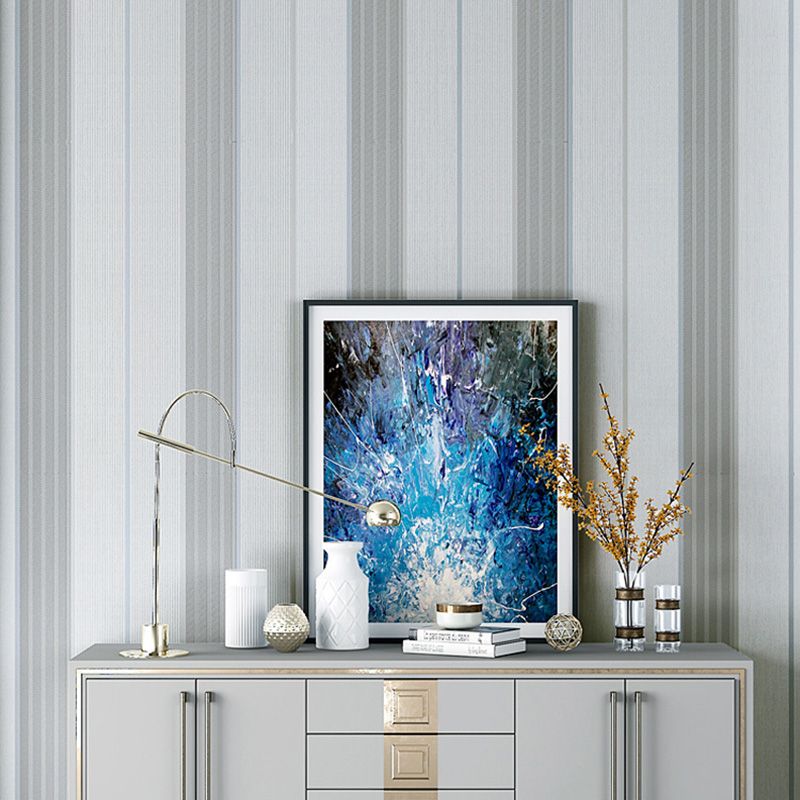 Simplicity Wall Covering in Soft Color Vertical Stripe Wallpaper Roll, 20.5"W x 31'L