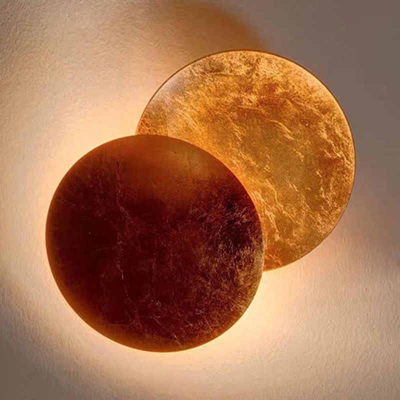 Light Luxury Metal Wall Light Circle Shape LED Rotatable Wall Lamp for Bedroom