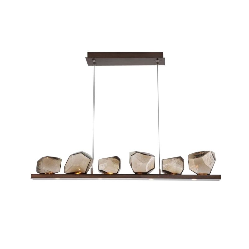 Contemporary Style Geometry Island Lights Clear Glass 6 Light Island Pendant Lights
