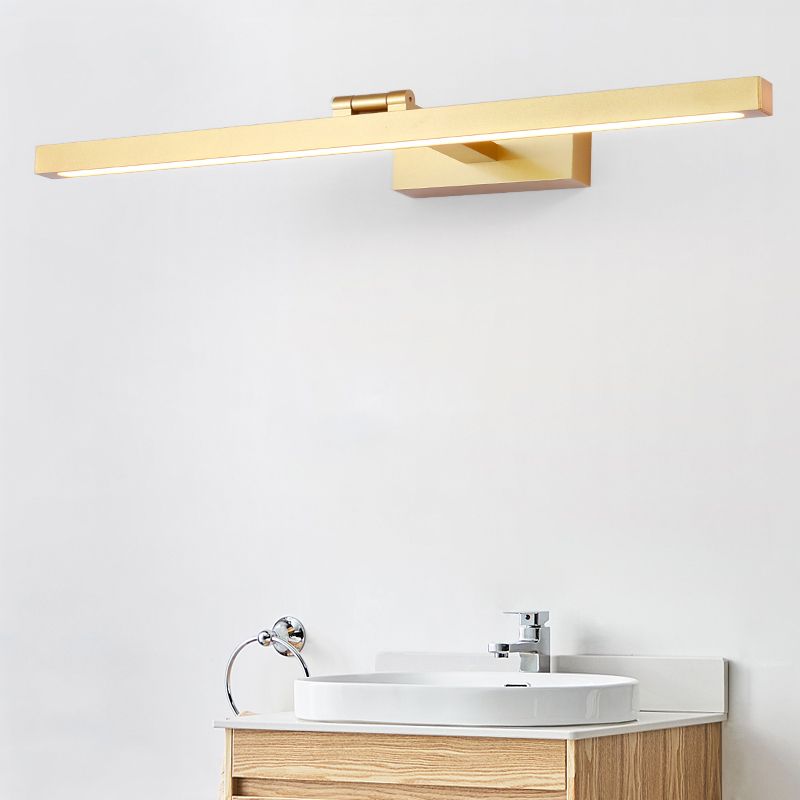 Moderne stijl lineaire schaduw muur sconce metaal 1 licht spiegel muur gemonteerde verlichting in goud