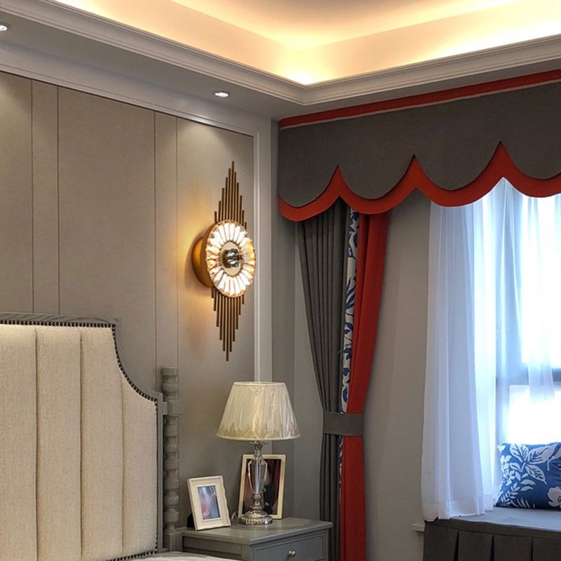 Modern Style Wall Lamp Metal 1 Light Sconces in Gold for Bedroom