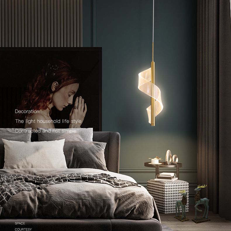 Lampada per sospensione a soffitto moderna a onda a onda di semplicità ACRILICA ACCRIPOLE PER IL RISTATO