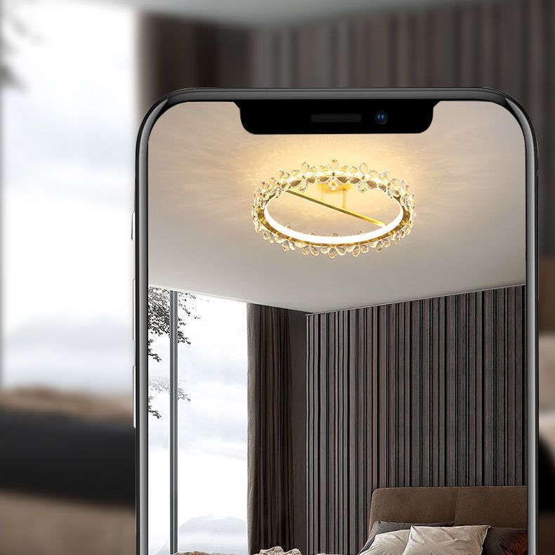 Modern Ceiling Lamp Creative Crystal Flush Mount Light Fixture for Bedroom