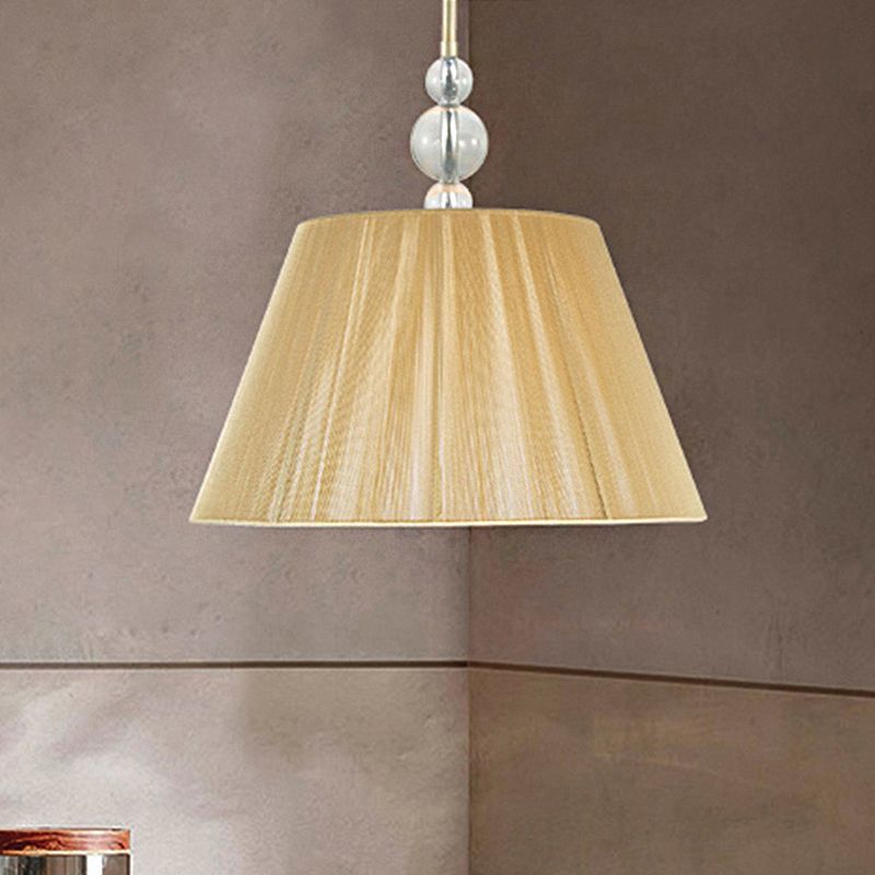Tan 1 Light Light Lighting Freeture Fabric Classic Drum Hanging Lamp per corridoio