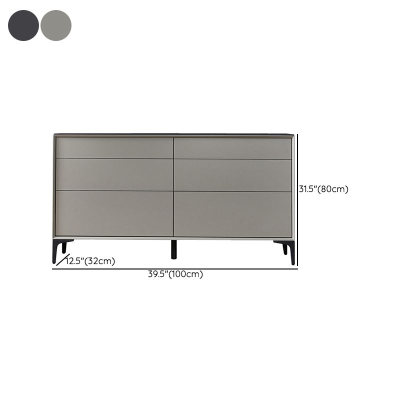 Contemporary Storage Chest Stone Dresser with 6 Drawers , 12.48/15.6 Inch W