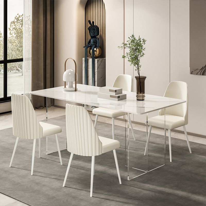 Modern Rectangle Dining Table 1/2/5/7 Pieces Stone Dining Set for Dining Room