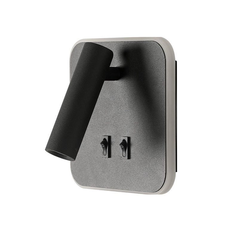 2-Lichtquadratische LED-Wandleuchten in der modernen Einfachheit gefrostete Aluminium-Lesewandlampe für Schlafzimmer