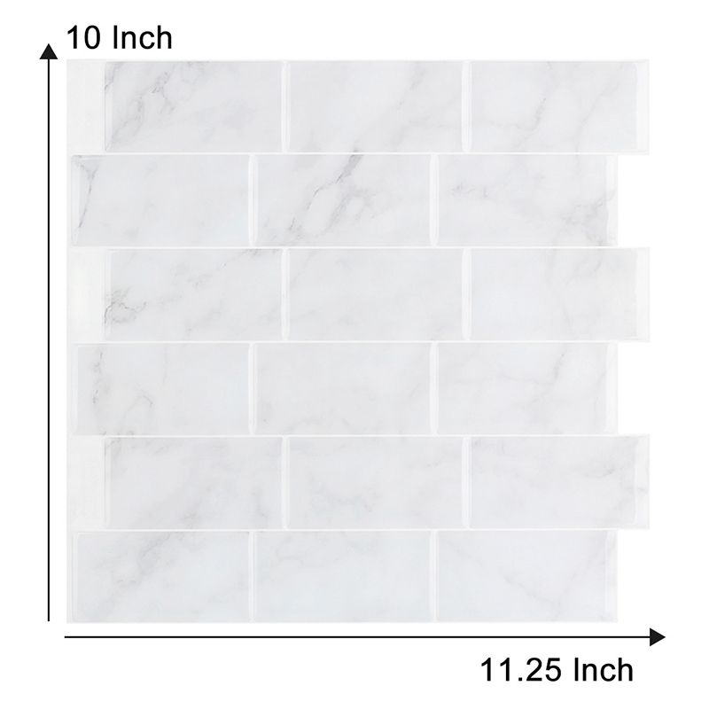 White Brick Wallpaper Panel Set Peel and Paste Wall Covering for Accent Wall, Temporary