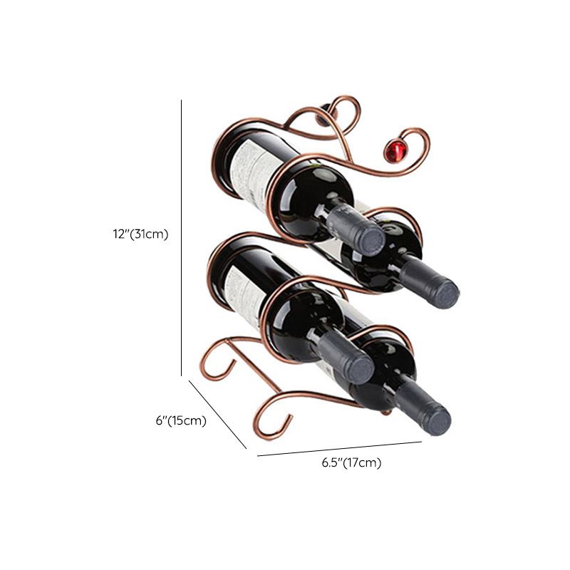 Glam Style Tabletop Wine Rack Metal Wine Bottle Rack for Kitchen
