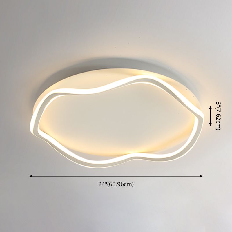 Minimalism Metal LED Ceiling Mounted Light Circle 1-Light Flush Light for Bedroom
