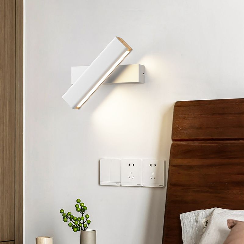 Single Modern White/Black Wall Mounted Sconce LED Wall Light for Bedroom